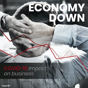 Economy down, covid-19 impact on business social banner template mocku.. | Free  illustration - 2307346