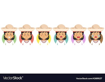 ecuador avatar with various expression