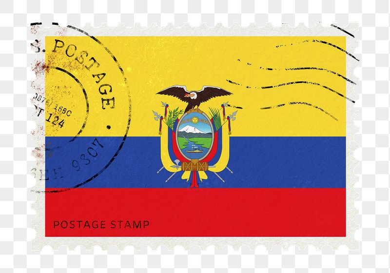 Ecuador flag png post stamp | Free PNG - rawpixel