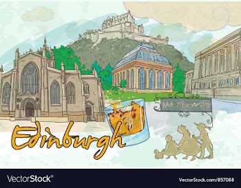 Edinburgh doodles vector image