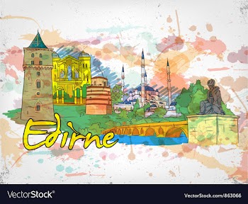 Edirne doodles vector image