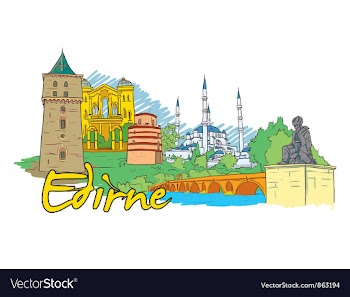 Edirne doodles vector image