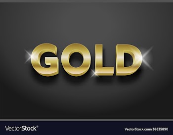 editable 3d gold text effect