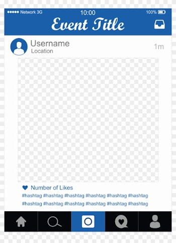 Editable Blue Instagram Photo Prop Frame, Blue Photo - Instagram Frame
