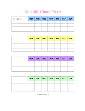 editable chore charts | Printable Monthly Chore Chart with Pastel ...