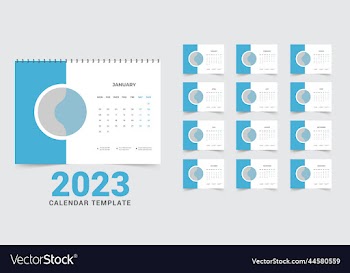 editable desk calendar layout 2023