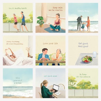 Editable lifestyle template vector set | Free Vector - rawpixel