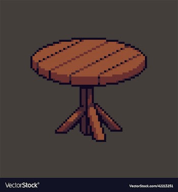editable pixel art wooden table