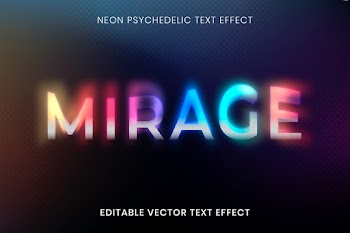 Editable text effect vector template, neon… | Free stock illustration | High Resolution graphic