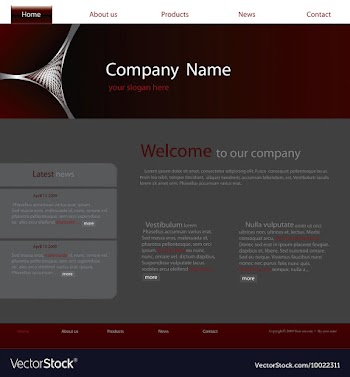 Editable website template vector image