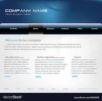Editable website template vector image