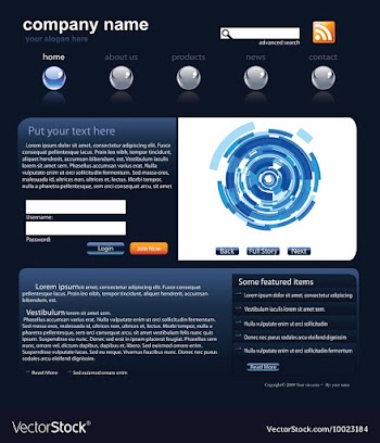 Editable website template vector image