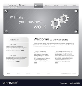 Editable website template vector image