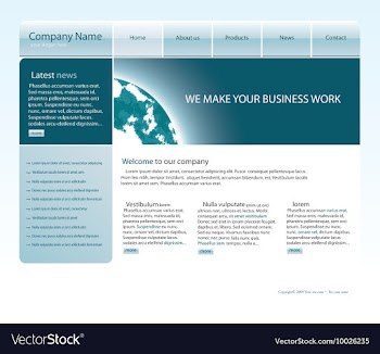 Editable website template vector image