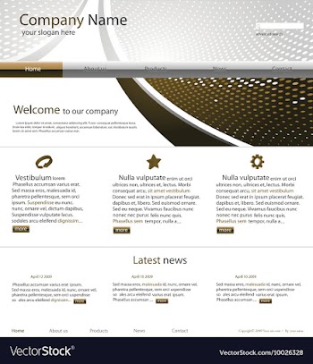 Editable website template vector image