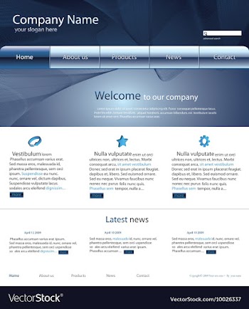 Editable website template vector image