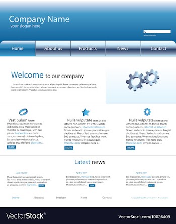Editable website template vector image