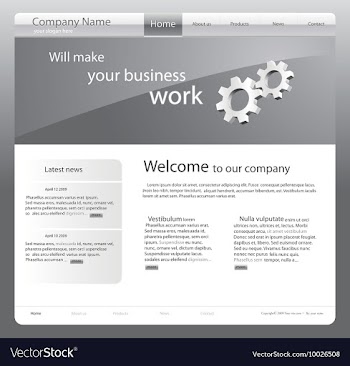 Editable website template vector image