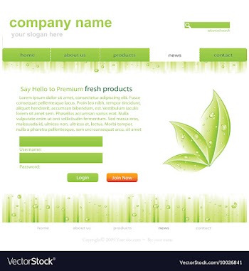 Editable website template vector image