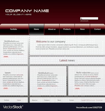 Editable website template vector image
