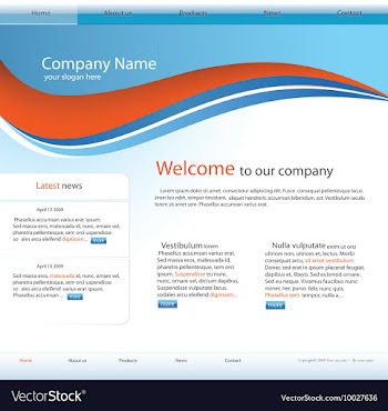 Editable website template vector image