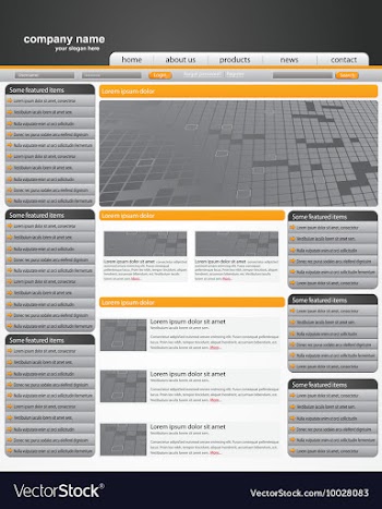 Editable website template vector image