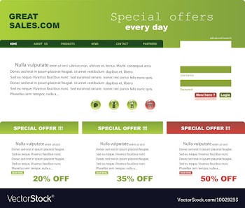 Editable website template vector image