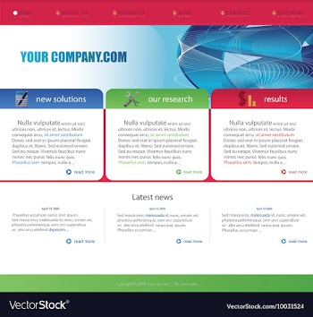 Editable website template vector image