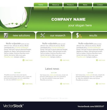 Editable website template vector image
