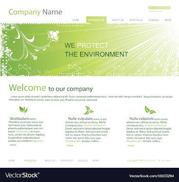 Editable website template vector image