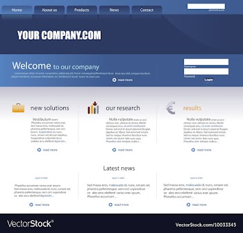 Editable website template vector image