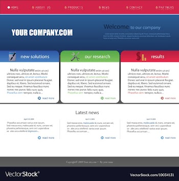 Editable website template vector image