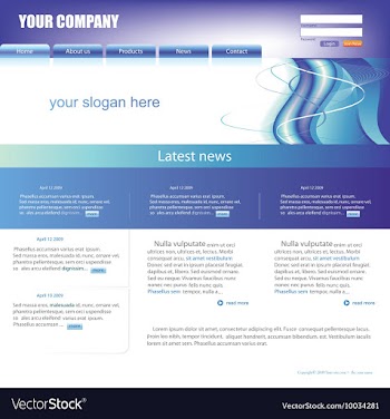 Editable website template vector image