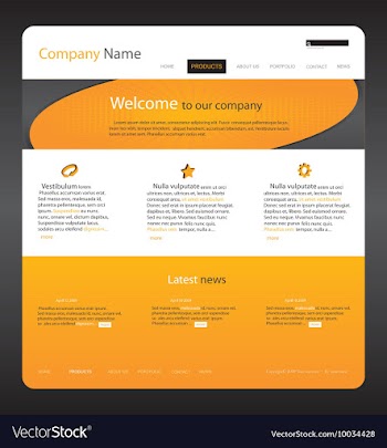 Editable website template vector image
