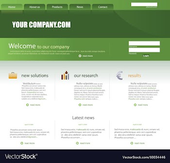 Editable website template vector image