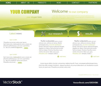 Editable website template vector image