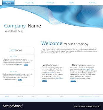 Editable website template vector image