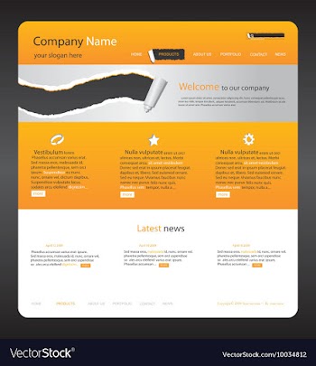 Editable website template vector image