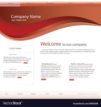 Editable website template vector image