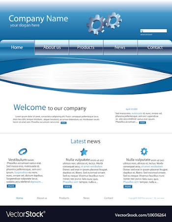 Editable website template vector image