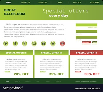 Editable website template vector image