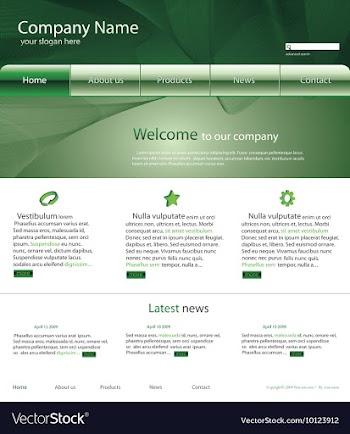 Editable website template vector image
