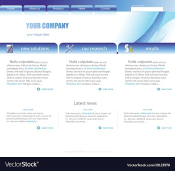 Editable website template vector image