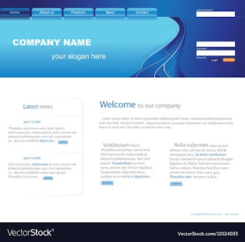 Editable website template vector image