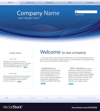 Editable website template vector image