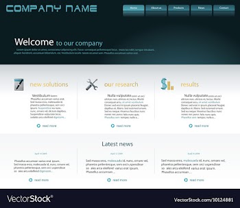 Editable website template vector image