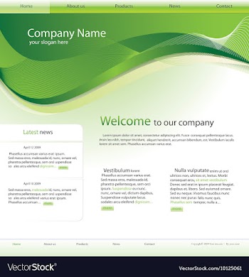 Editable website template vector image