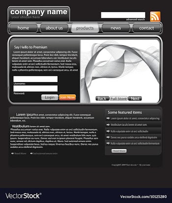 Editable website template vector image