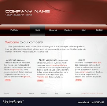 Editable website template vector image