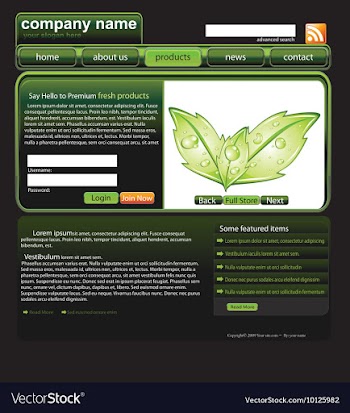 Editable website template vector image